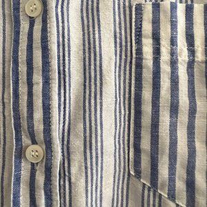 Women's J. Crew Relaxed boy shirt in cotton linen mixed stripe